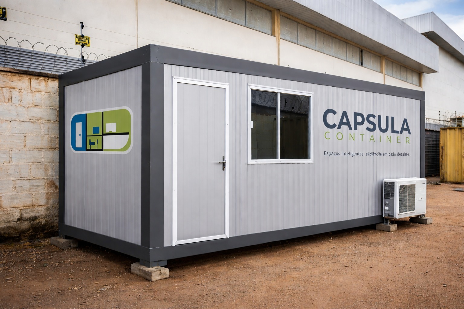 Cont&ecirc;iner C&aacute;psula com estrutura refor&ccedil;ada